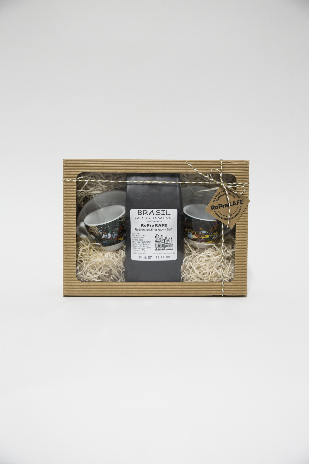SÁČEK 1X250G + 2X ESPRESSO ŠÁLKY
